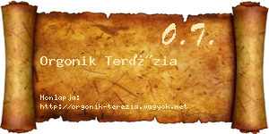 Orgonik Terézia névjegykártya